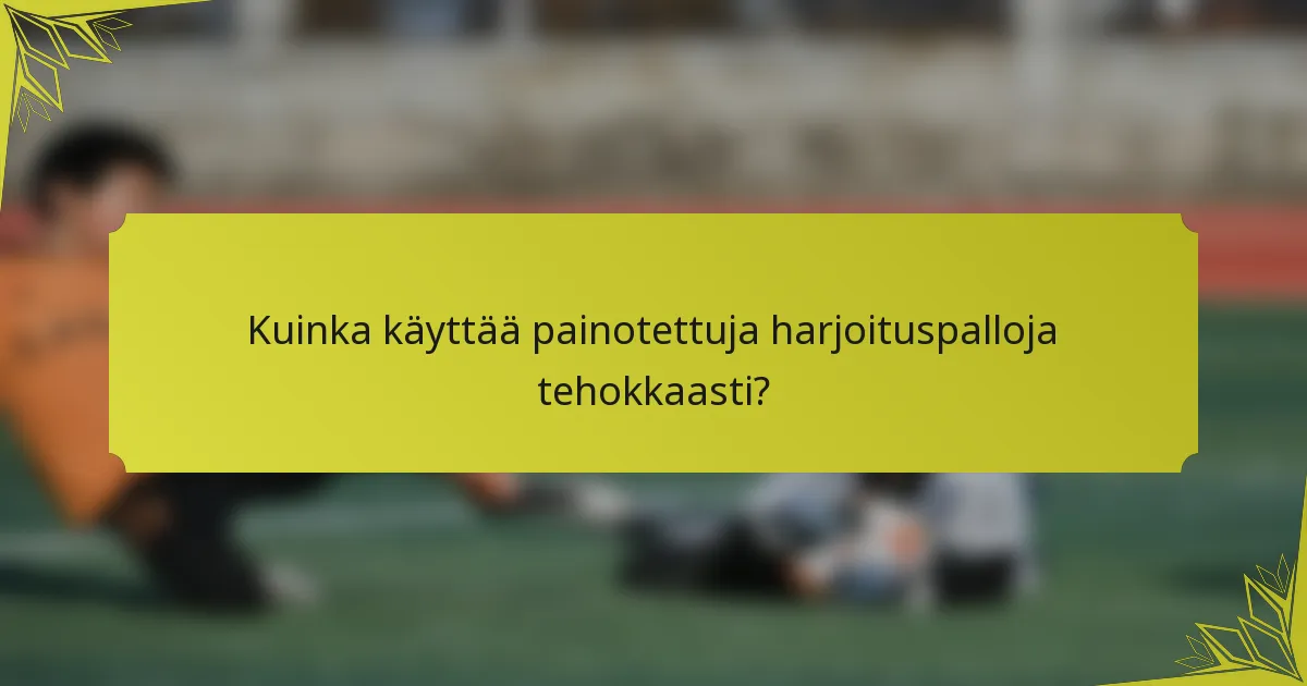 Kuinka käyttää painotettuja harjoituspalloja tehokkaasti?
