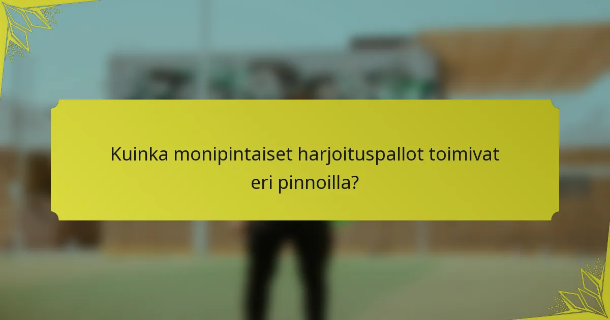 Kuinka monipintaiset harjoituspallot toimivat eri pinnoilla?