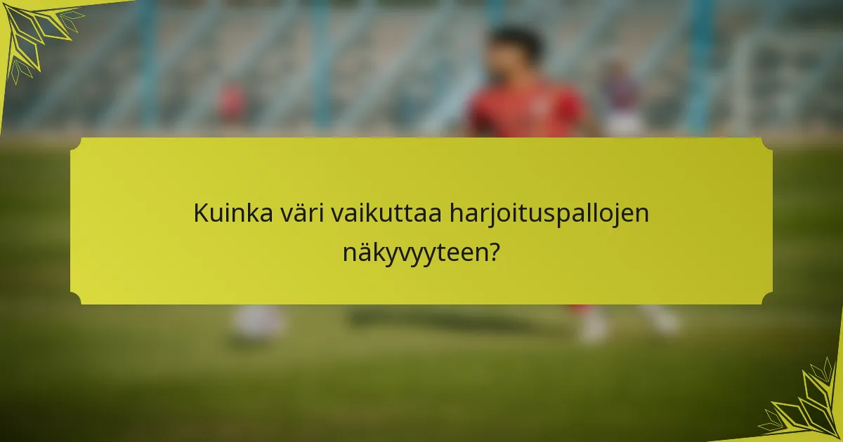 Kuinka väri vaikuttaa harjoituspallojen näkyvyyteen?