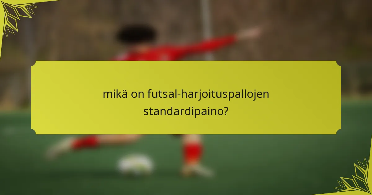 mikä on futsal-harjoituspallojen standardipaino?