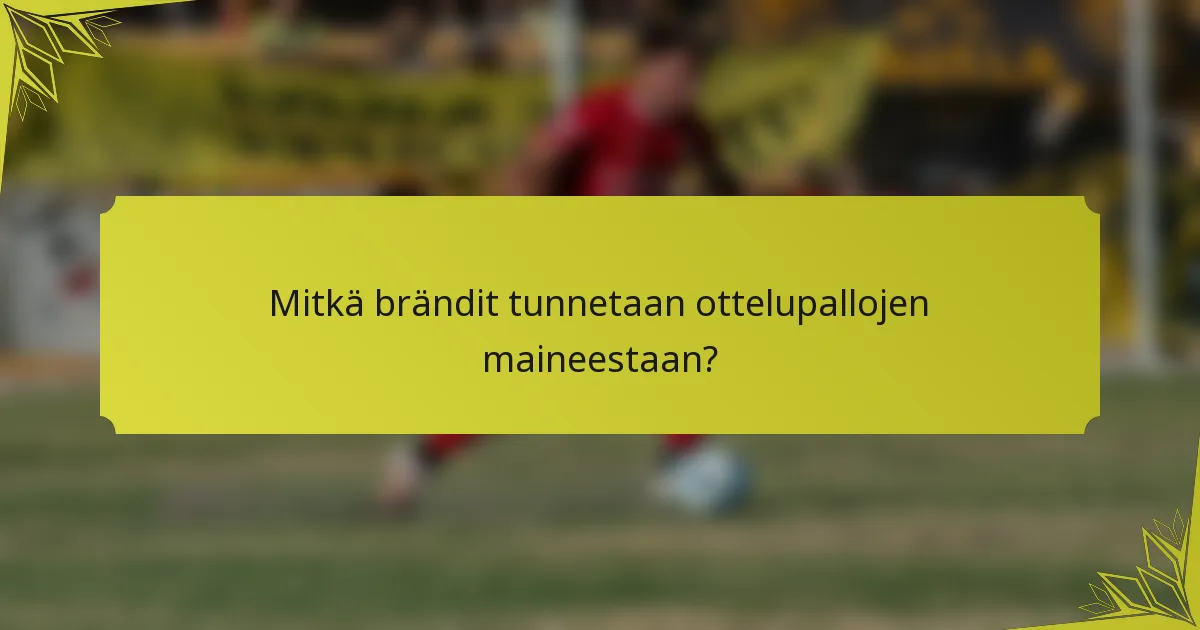 Mitkä brändit tunnetaan ottelupallojen maineestaan?
