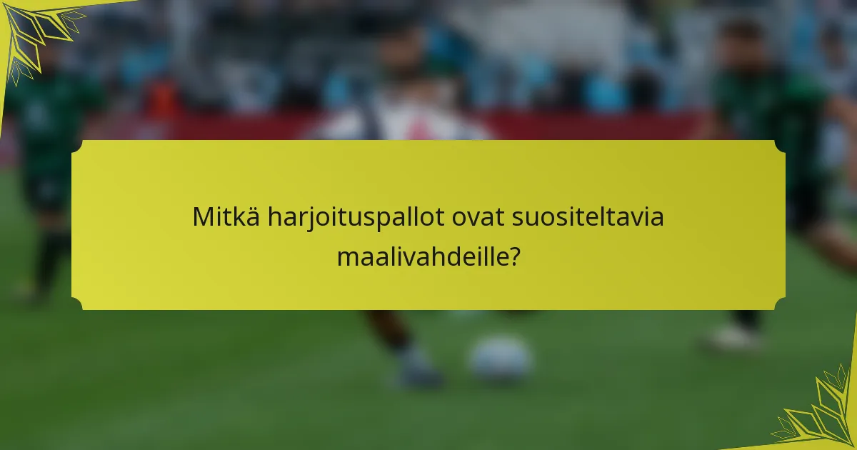 Mitkä harjoituspallot ovat suositeltavia maalivahdeille?