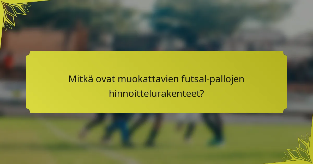 Mitkä ovat muokattavien futsal-pallojen hinnoittelurakenteet?